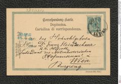 Nachlass Franz Steindachner, Postkarte von Gregor Bucchich an Franz Steindachner (01.01.1907), Inv.Nr. 63.02, Seite 1